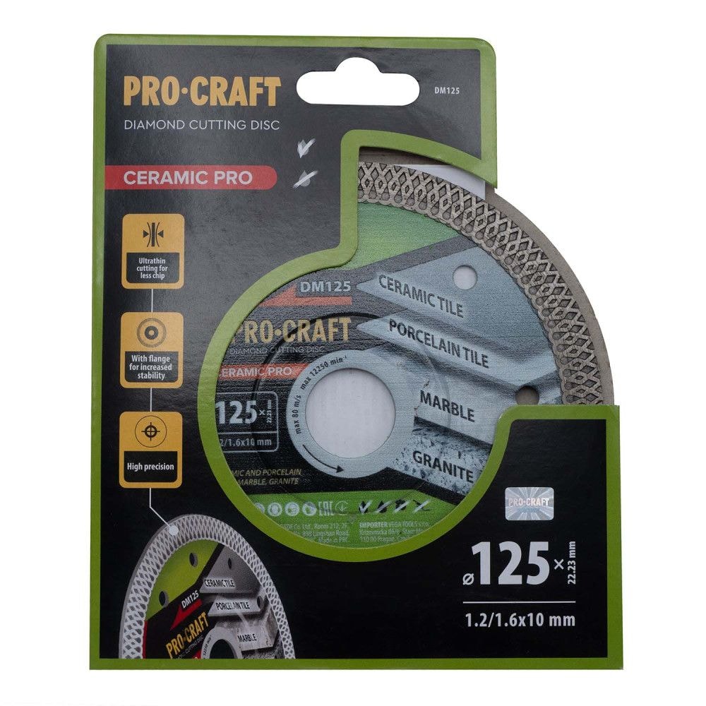 Диск алмазний ріжучий  Ceramic PRO-CRAFT DM-125 DM1250