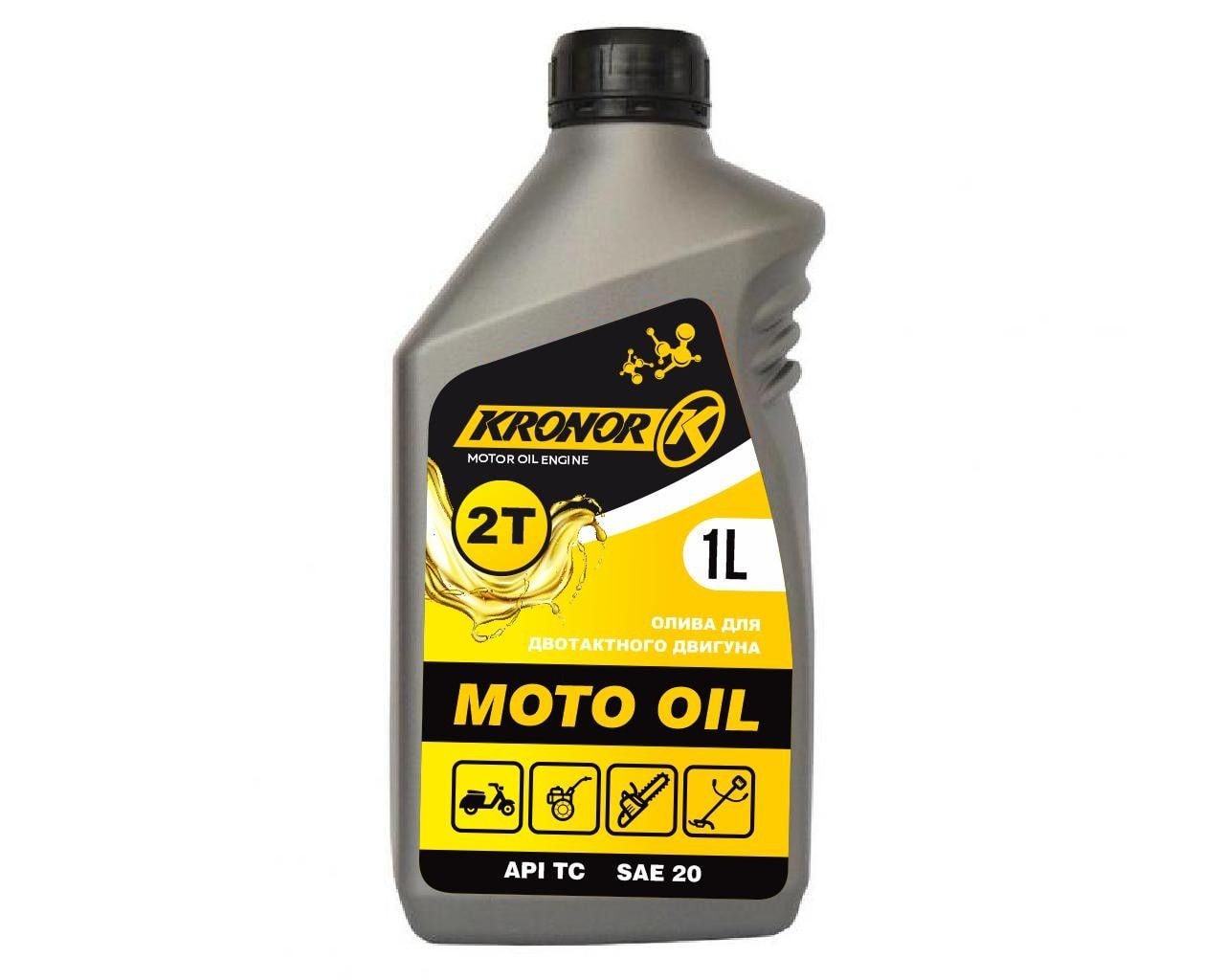 KPO-2T-1L Олива для двотактних бензинових двигунів KRONOR 2T 1л KPO-2T-1L