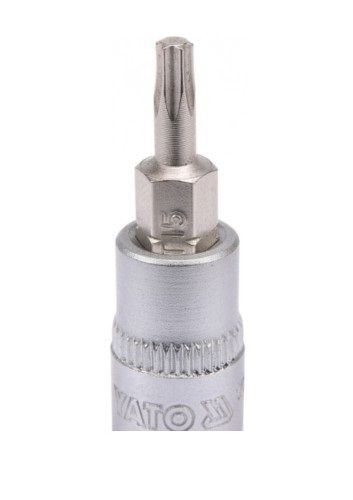 Головка торцева до квадрату 1/4" YATO з насадкою "TORX" Т15, L= 37 мм YT-04303