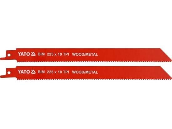 Полотна по дереву і металу, бі-металеві, до шаблевої пили YATO : l=225 мм, h=1 мм, 10 зубів/1", 2 шт