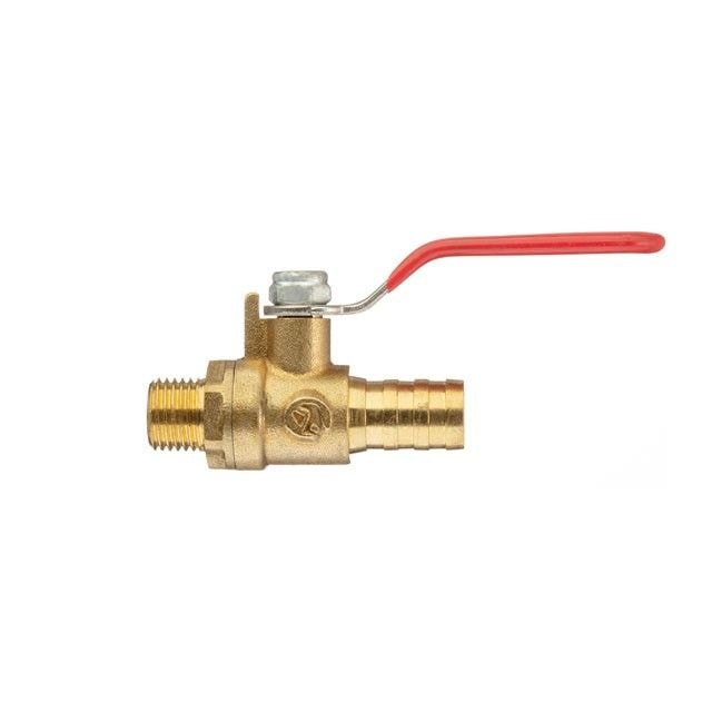 Кран шаровий повітряний, латунь, зовнішня різьба 1/4 "на шланг 12мм, STORM IN-PT-1892