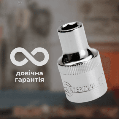 Головка шестигранна 1/2" 8мм * 38мм, Cr-V IN-ET-0008