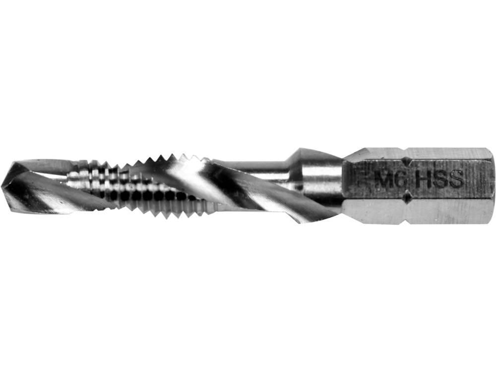 Свердло-мітчик YATO М6 х 1 мм, HSS М2, HEX-1/4", l= 44/8 мм YT-44843
