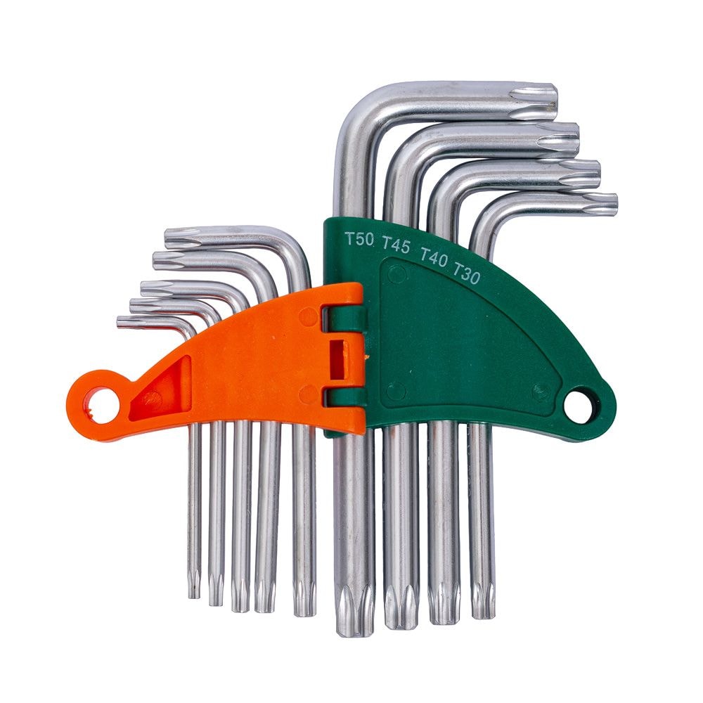 Ключі torx 9шт T10-T50мм CrV (короткі з отвором) Grad 4022275