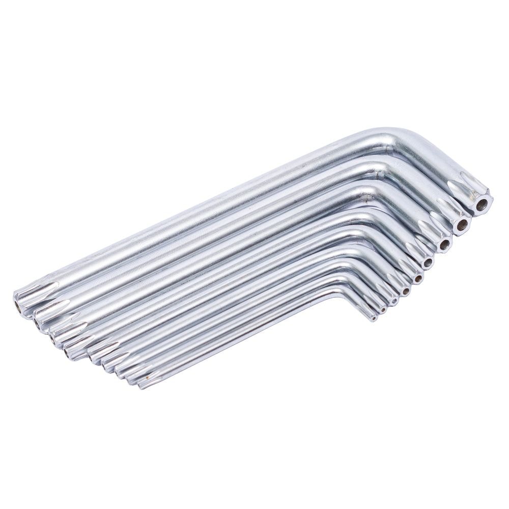 Ключі torx 9шт T10-T50мм CrV (короткі з отвором) Grad 4022275