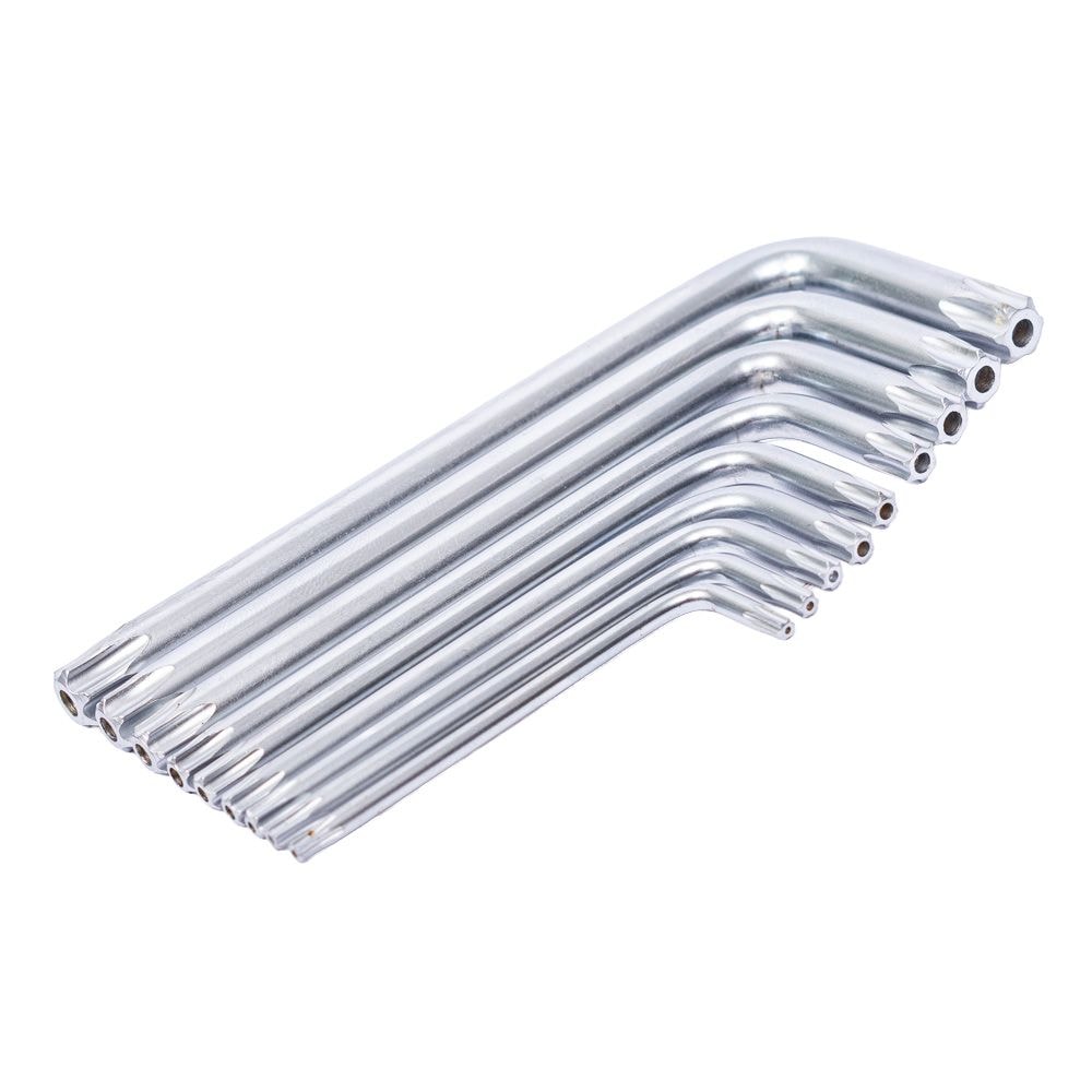 Ключі torx 9шт T10-T50мм CrV (короткі з отвором) Grad 4022275