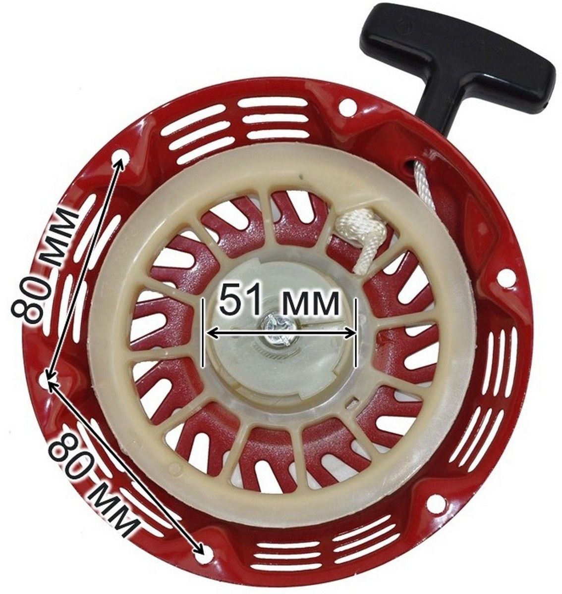 Стартер двигуна генератора 168F (d174/6 отв/МЦ80/пластик храповик) стар051