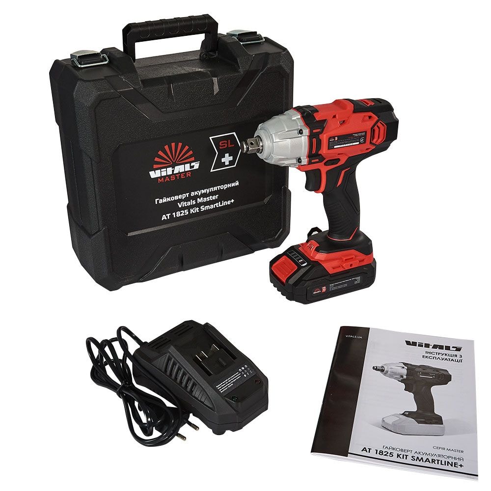 Гайковерт акумуляторний Vitals Master AT 1825 Kit SmartLine+ 184448
