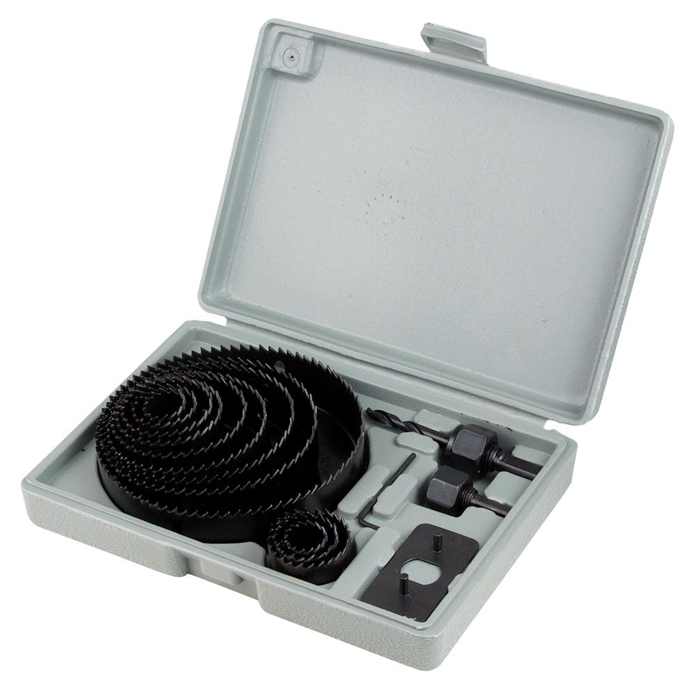 Коронки по дереву набірні 16шт O19,22,29,32,38,44,51,64,76,89,102,127мм (кейс) 1520161