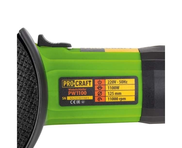 Шліфмашина кутова PRO-CRAFT PW-125/1100 001100