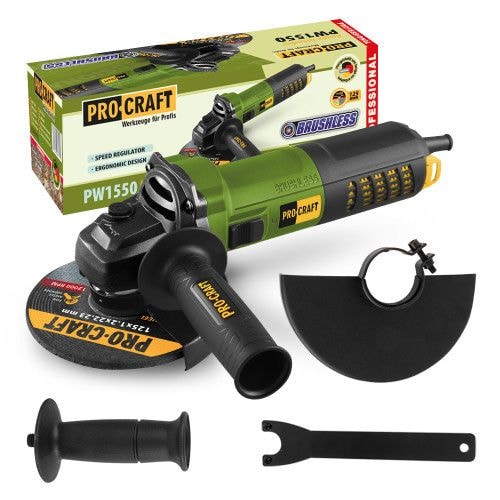 Шліфмашина кутова PRO-CRAFT PW-125/1550 (безщіткова) 015502