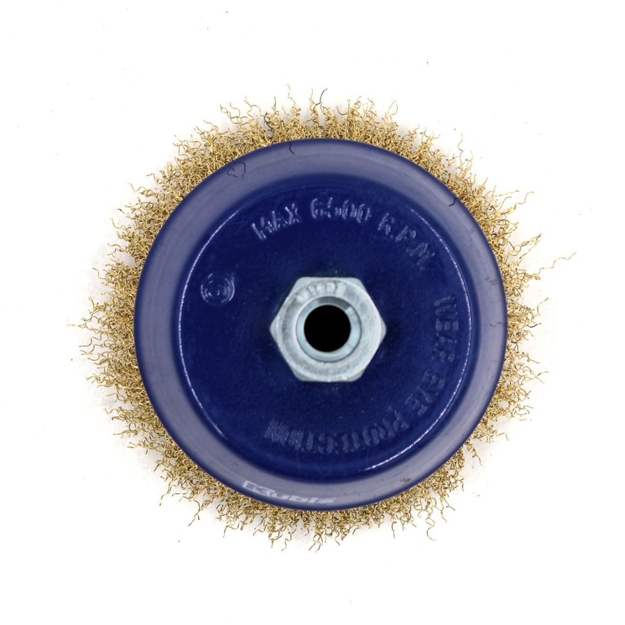 Щітка-крацовка чашкова для УШМ ? 100 мм, рифлена латуньована 07-06-0100