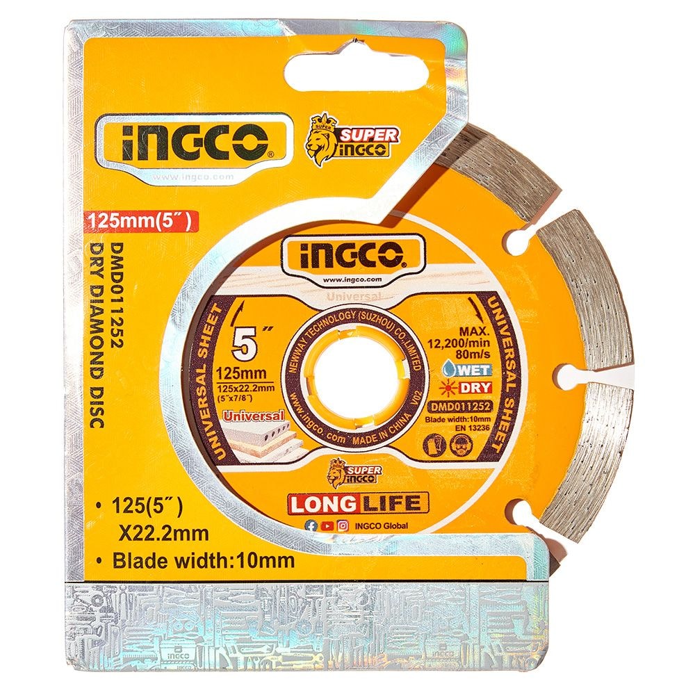 Диск алмазний сегментний 125x10x22,2 INGCO DMD011252