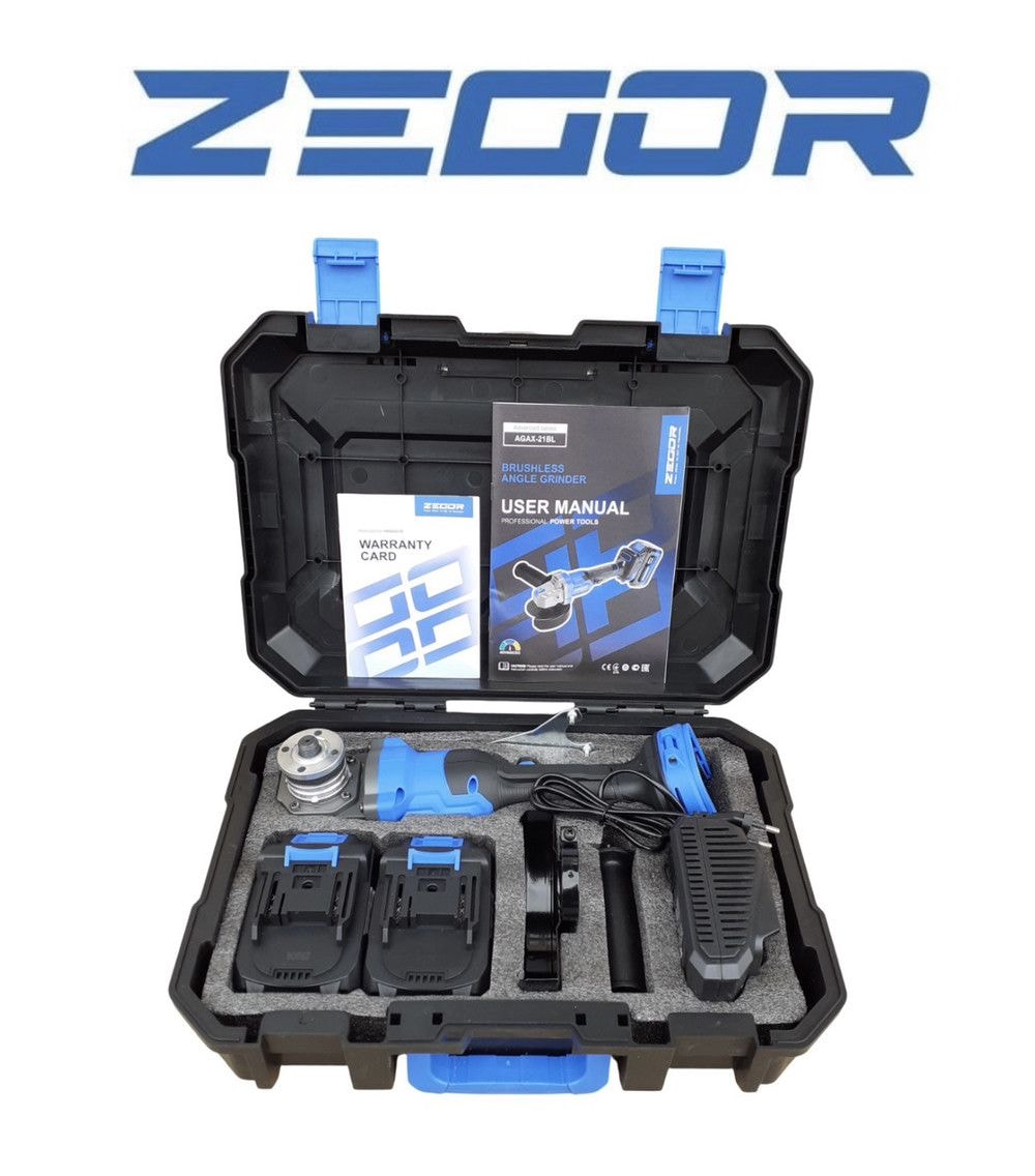 Кутова шліфмашина акумуляторна AGAX-21BL (ZEGOR) 4113