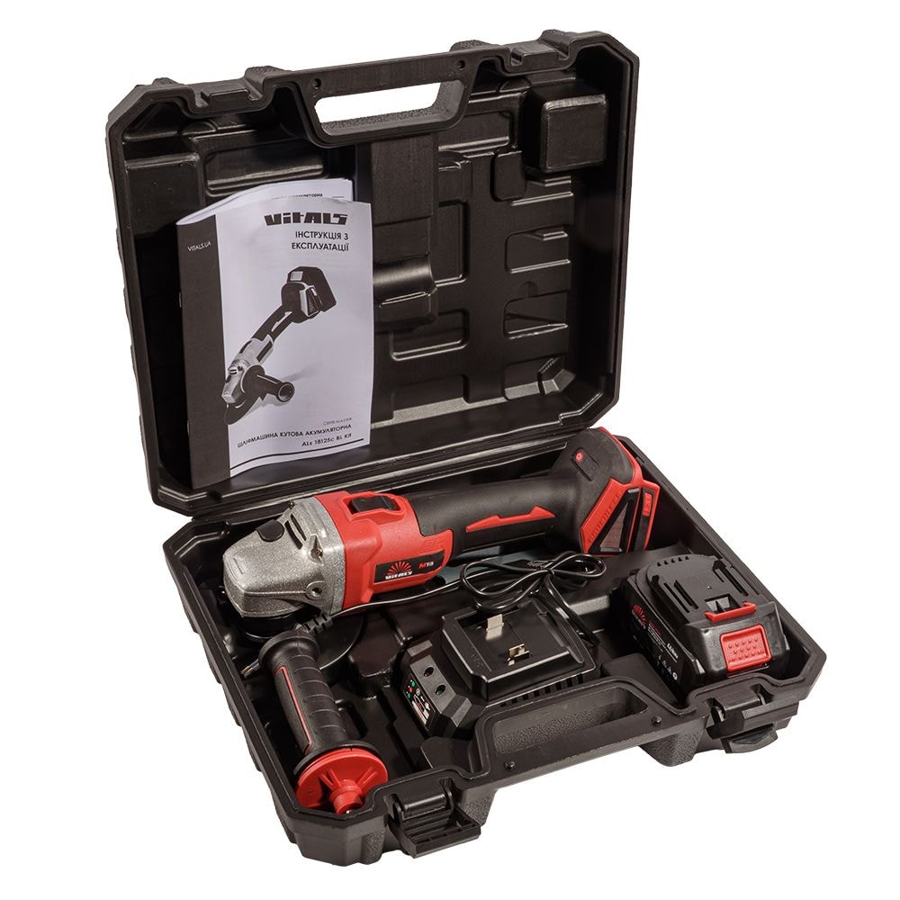Машина шліфувальна кутова акумуляторна Vitals Master ALs 18125c BL Kit 235327
