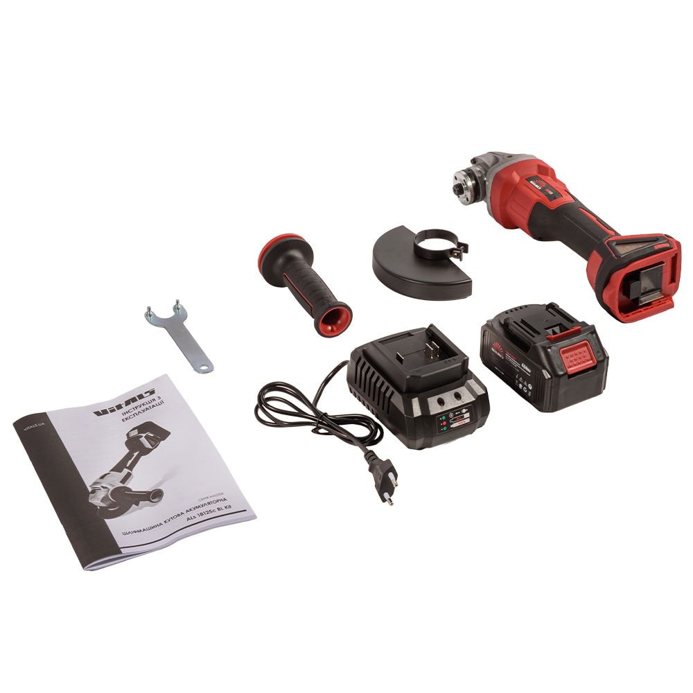 Машина шліфувальна кутова акумуляторна Vitals Master ALs 18125c BL Kit 235327