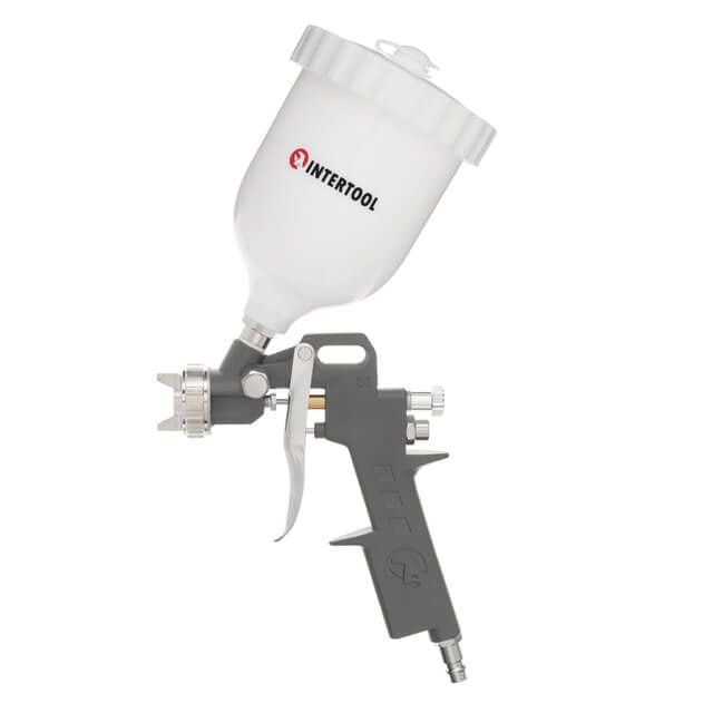 Фарбопульт пневматичний HP, форсунка: 1,5 мм, верхній пластиковий бачок: 600 мл, 5 бар PT-0204
