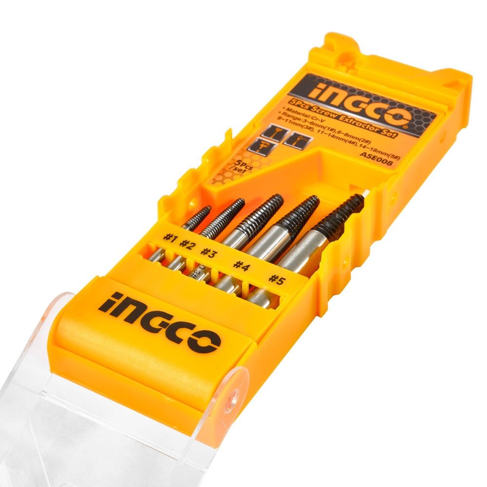 Набір екстракторів 5 шт. INGCO ASE008