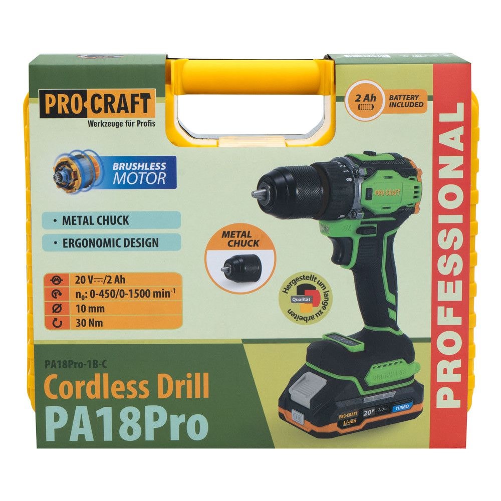 Шурупокрут акум. PRO-CRAFT PA-18 PRO (з 1 АКБ 2А/г та з/п) 001816