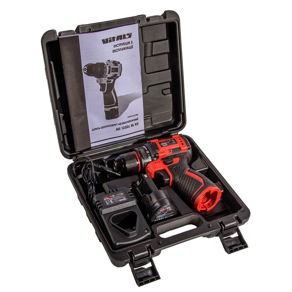 Дриль-шурупокрут акумуляторний Vitals Master AU 1232c BL Kit 235676