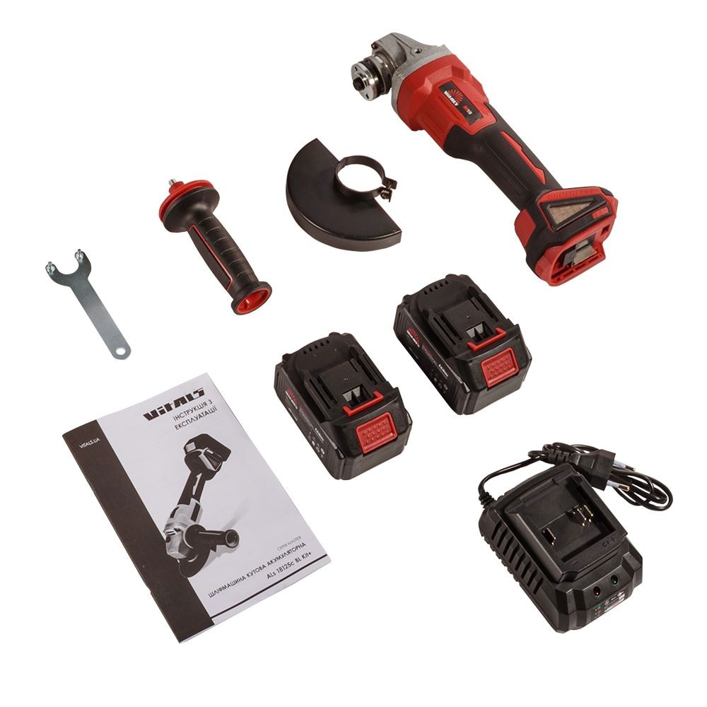 Машина шліфувальна кутова акумуляторна Vitals Master ALs 18125c BL Kit+ 235328
