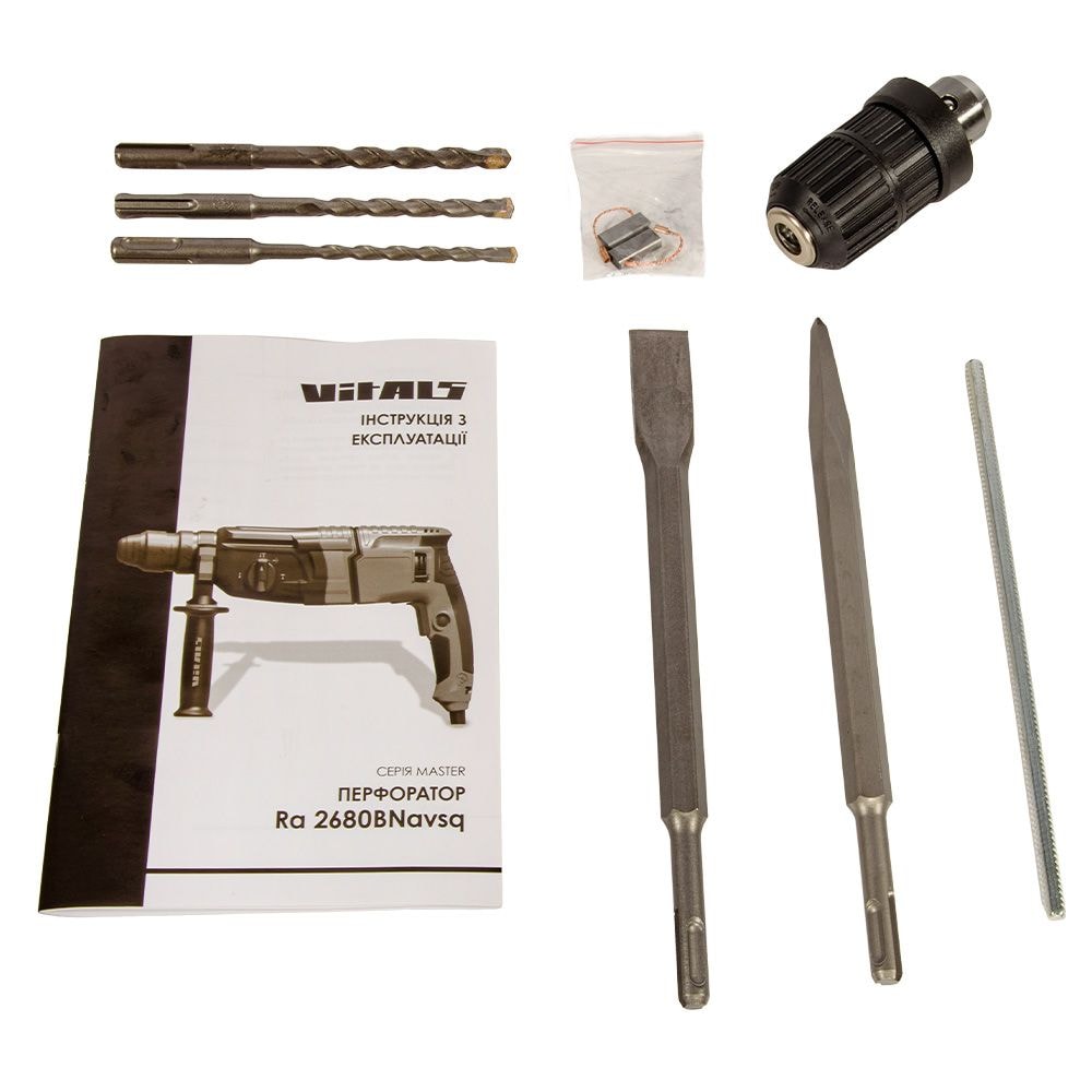 Перфоратор Vitals Master Ra 2680BNavsq 800 Вт, 3 Дж, SDS-Plus, 3 режими роботи, кейс 243913