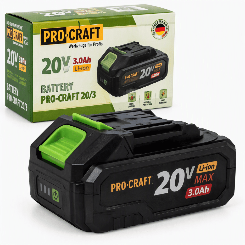 Акумулятор PRO-CRAFT 20/3, 20В 3А·год Li-Ion, індикатор заряду, захист від перегріву 020203