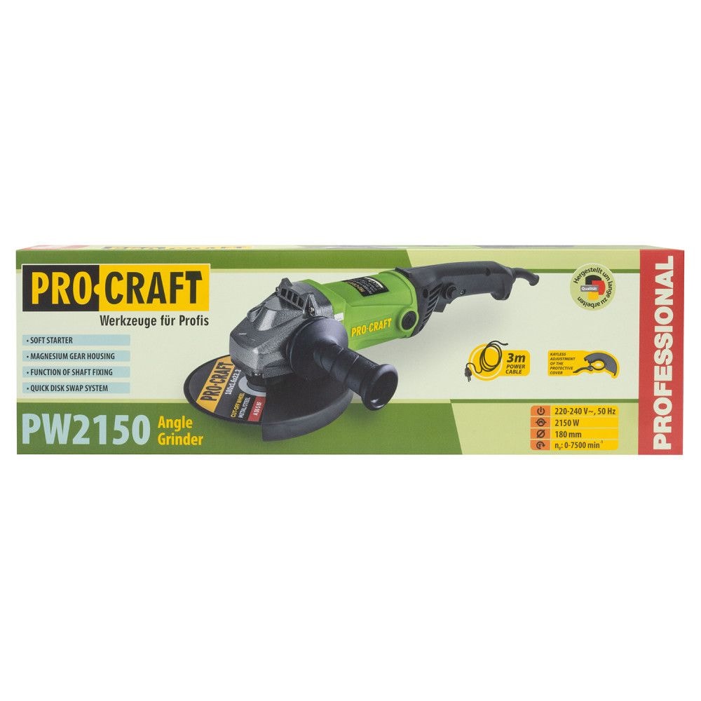 Шліфмашина кутова PRO-CRAFT PW-2150 (O 180mm) 002150