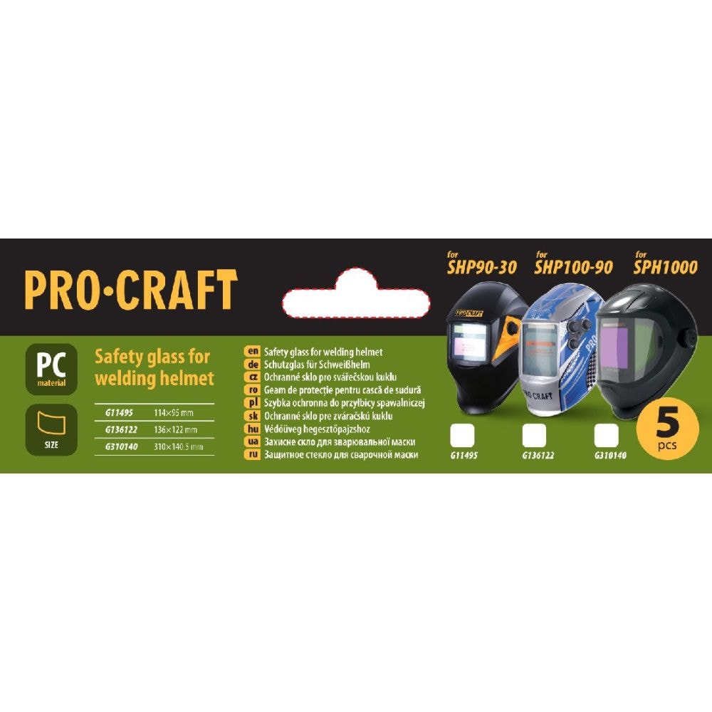 Захисне скло для зварювальної маски PRO-CRAFT G-136122 (SHP100-90) G13612