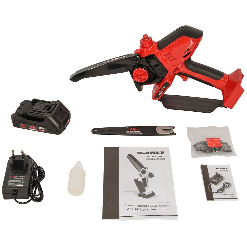 Пила ланцюгова акумуляторна Vitals Master AKZ 1815gk BL Premium Kit 237652