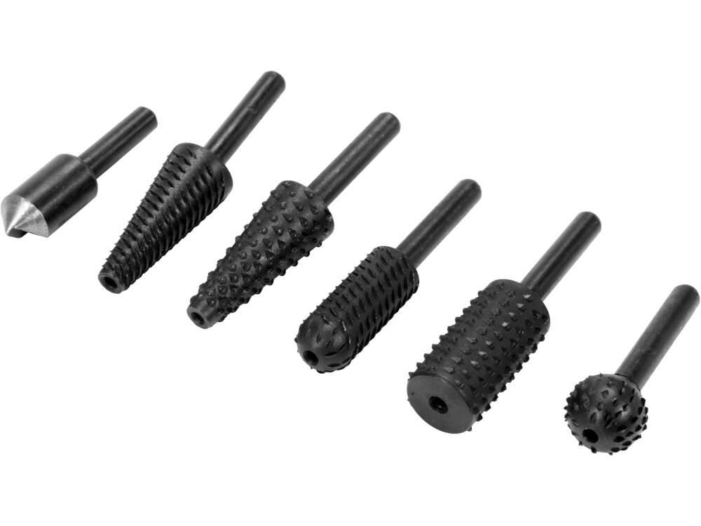 Набір фрез різної форми по металу і дереву YATO, для дрилі, з шпінделем O= 6 мм, 6 шт. YT-61712