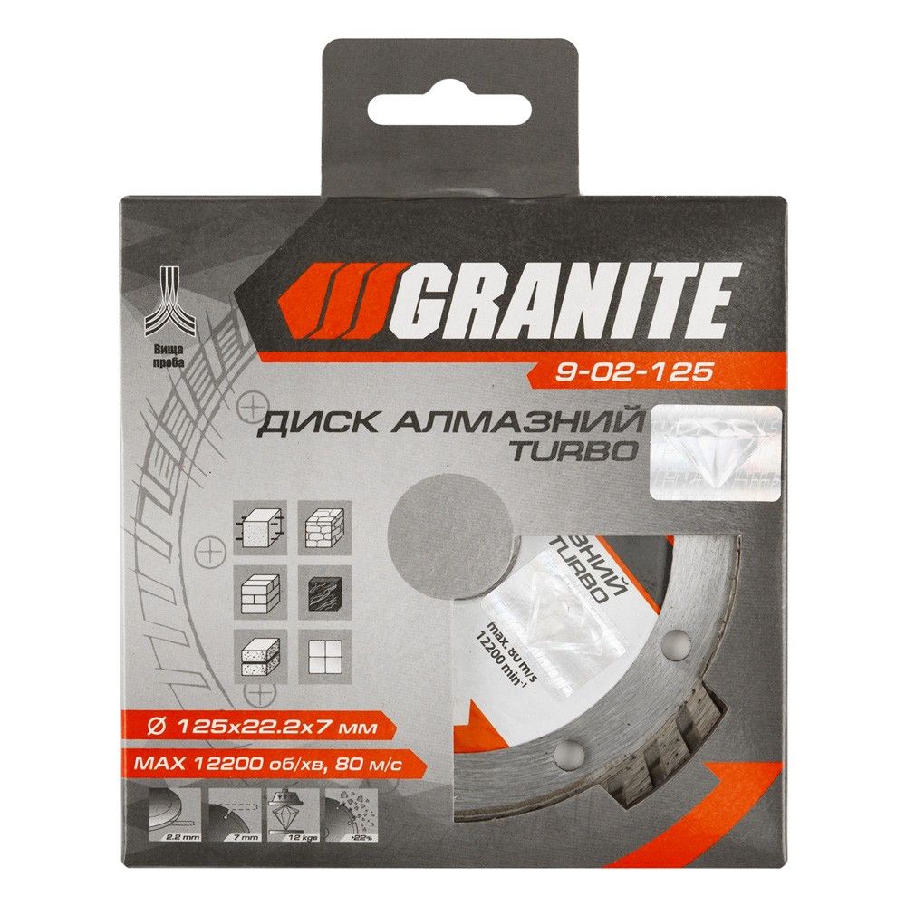 Алмазний диск GRANITE TURBO 125 мм характеристики