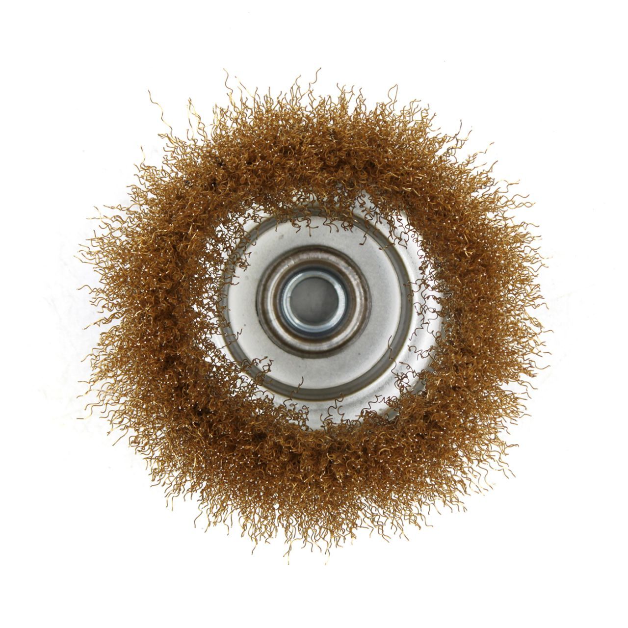 Щітка-крацовка чашкова для УШМ ? 100 мм, рифлена латуньована 07-06-0100