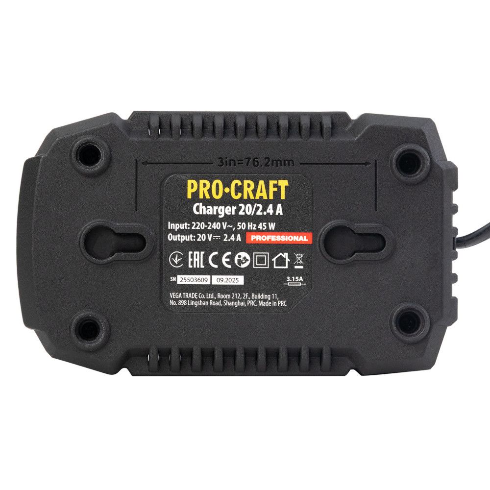 Зарядний пристрій PRO-CRAFT 20/2,4A деталі